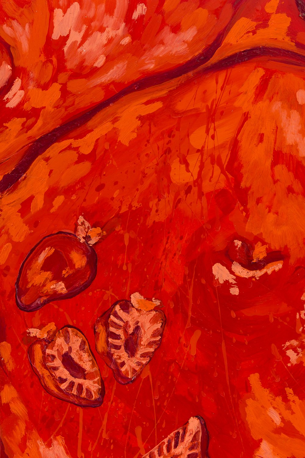Katie Tomlinson, Sad Face Strawberry Tint, 2026, detail